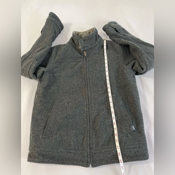 Abercrombie Fitch Wool Jacket Mens Medium Gray Full Zip Quilted Lined Coat - Picture 5 of 10